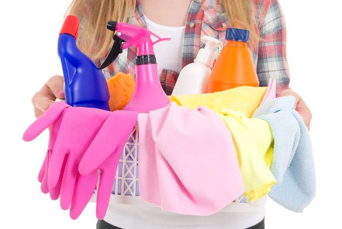 Upholstery cleaning equipment being used in a W1W flat