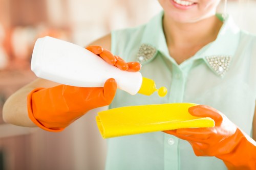 Office cleaner maintaining kitchens, floors, and washrooms in W1W